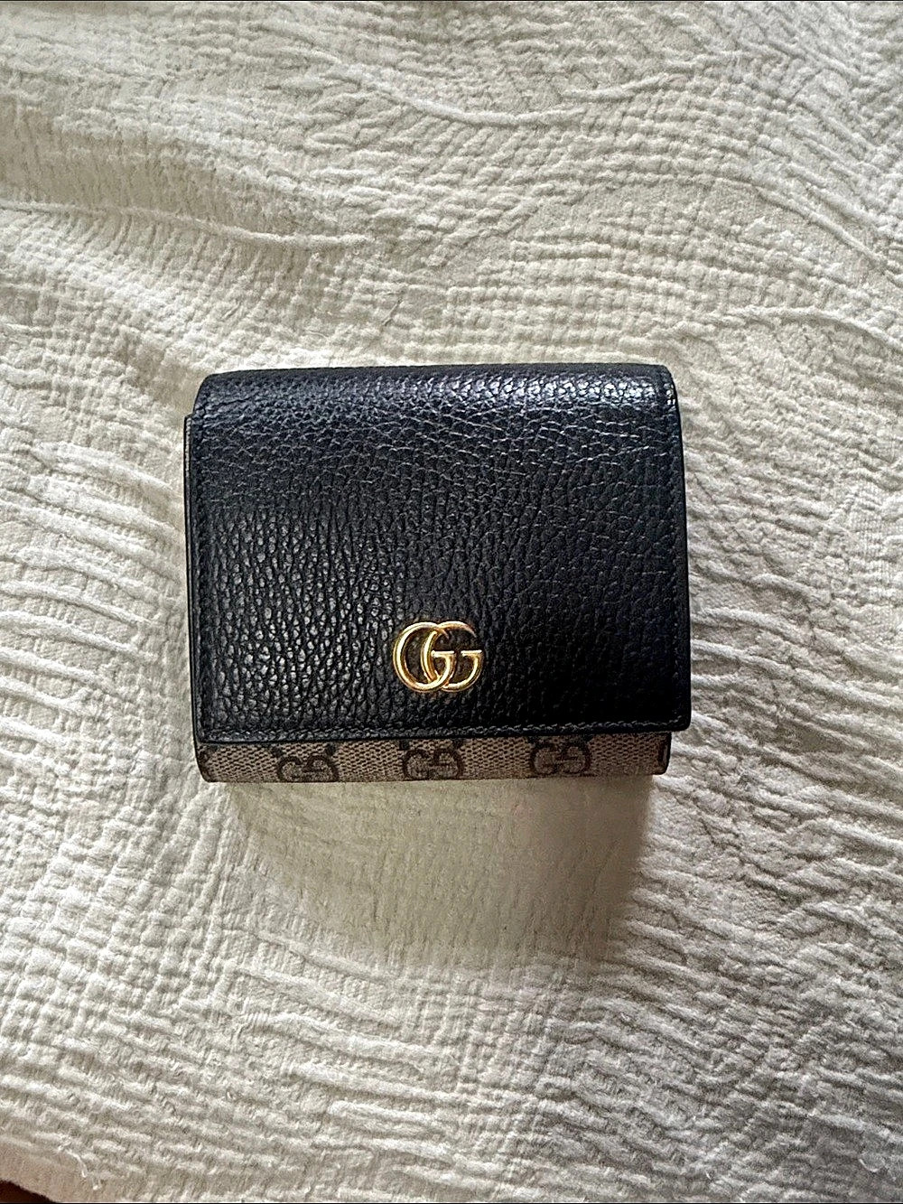 Gucci GG Marmont Bicolor Medium Wallet Black & Brown